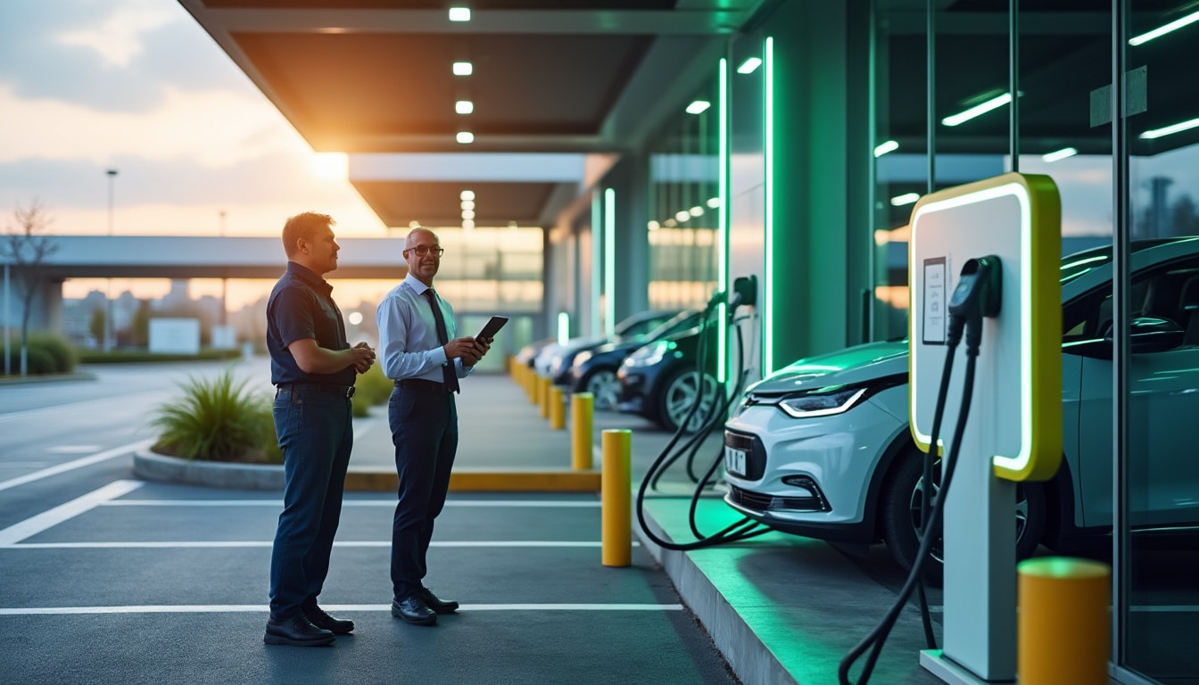 Illustration: Comprendre les obligations légales pour les bornes de recharge dans les parkings d’ERP