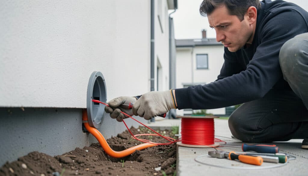 Déboucher un fourreau télécom pour passer la fibre