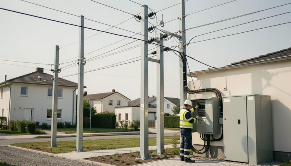 Réseau de distribution électrique et raccordement